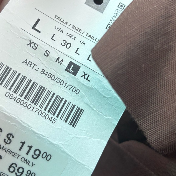 Zara NWT brown asymmetrical linen blend ruffle jumpsuit 8460/501 - Picture 6 of 7